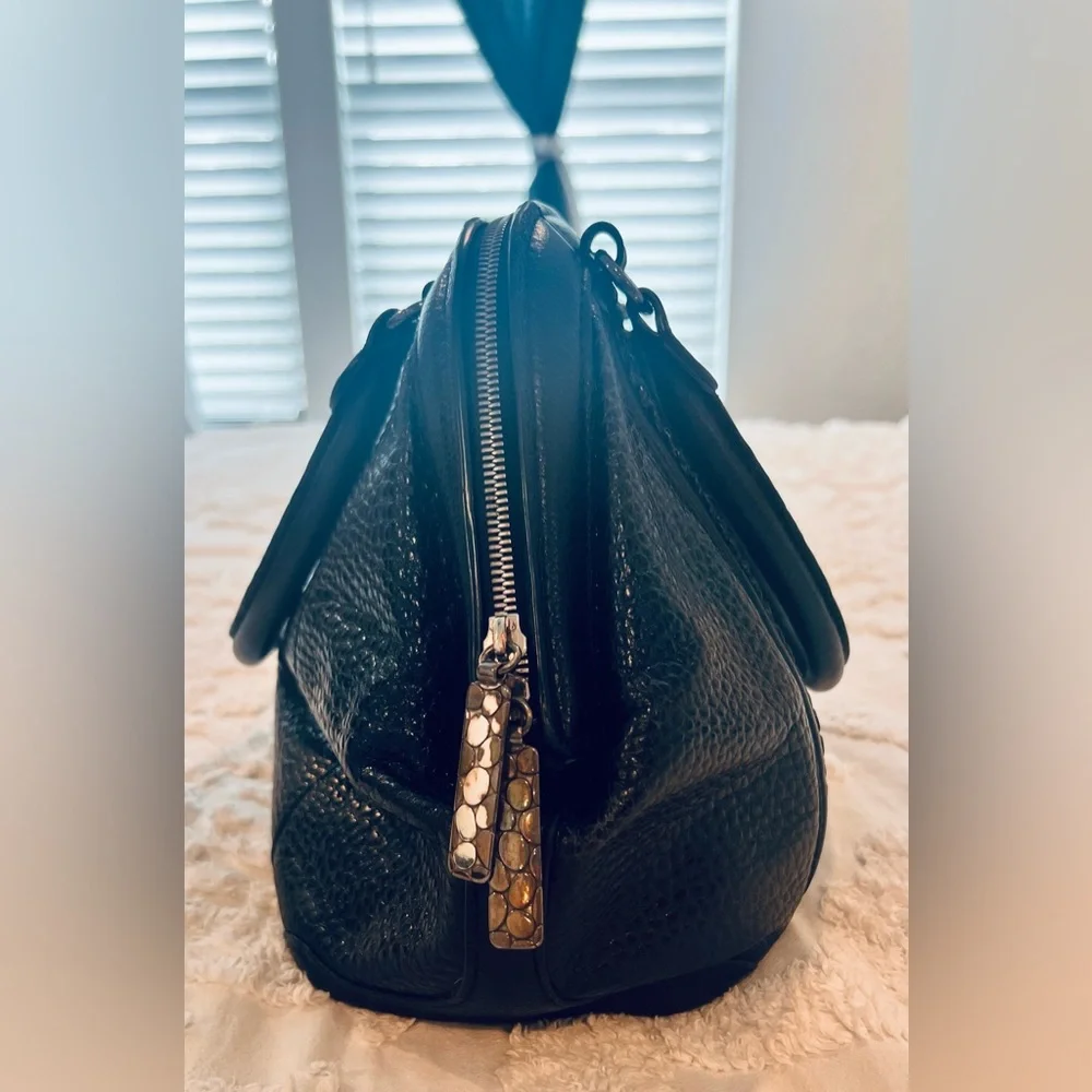 Brighton Black Pebbled Leather Satchel